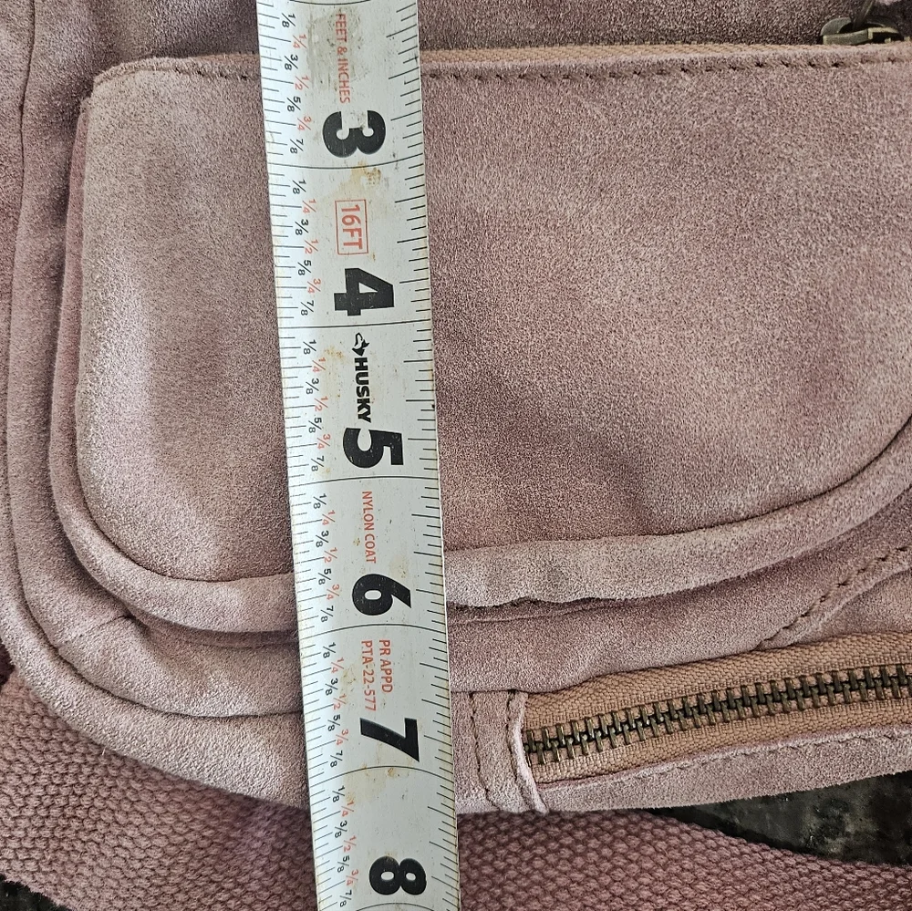 Free People Pink Suede Crossbody Sling Bag - Picture 6 of 8
